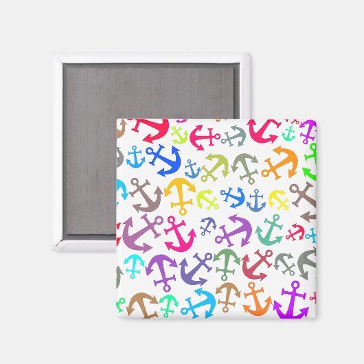 Farbiges Bootanchor-Muster Magnet (Vorderseite/Rückseite)