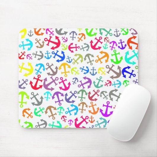 Farbiges Bootanchor-Muster Mousepad (Mit Mouse)