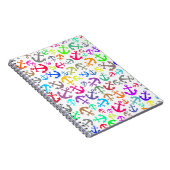 Farbiges Bootanchor-Muster Notizblock (Rechte Seite)