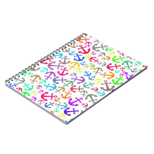 Farbiges Bootanchor-Muster Notizblock (Linke Seite)