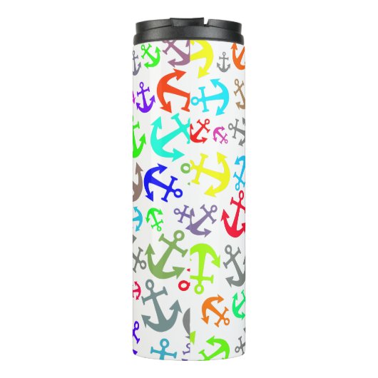 Farbiges Bootanchor-Muster Thermosbecher (Rückseite)