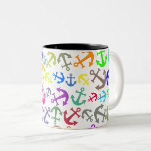 Farbiges Bootanchor-Muster Zweifarbige Tasse
