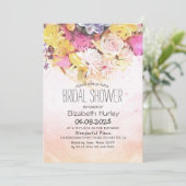 Farbiges botanisches Brautparty Einladung (Stehend Vorderseite)
