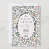 Farbiges botanisches Brautparty Einladung (Vorderseite)