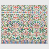 Farbiges botanisches Faltpapier mit Blumenmuster Geschenkpapier (Flach)