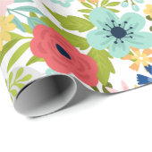 Farbiges botanisches Muster Geschenkpapier (Rolleneckpunkt)