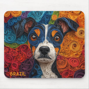 Farbiges brasilianisches Terrier Paper Quilling Po Mousepad