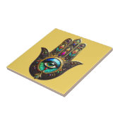 Farbiges Braun Gold Hamsa Regenbogenfarben Drittes Fliese (Seite)