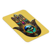 Farbiges Braun Gold Hamsa Regenbogenfarben Drittes Magnet (Rechte Seite)