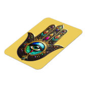 Farbiges Braun Gold Hamsa Regenbogenfarben Drittes Magnet (Linke Seite)