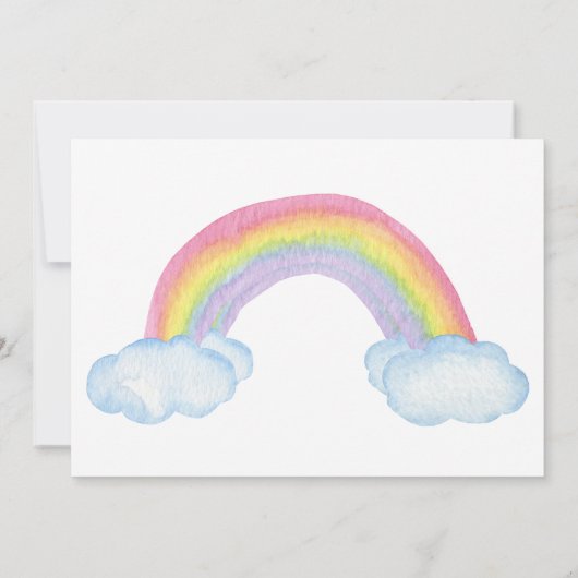 Farbiges Brautparty der Aquarelltöne Einladung (Rückseite)