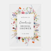 Farbiges Brautparty der Wildblume Acrylschild (Vorderseite)