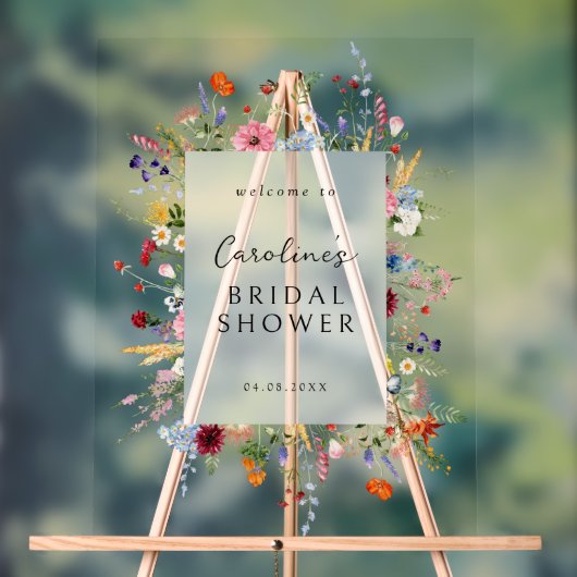 Farbiges Brautparty der Wildblume Acrylschild (Neutral)