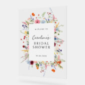 Farbiges Brautparty der Wildblume Acrylschild (Winkel)