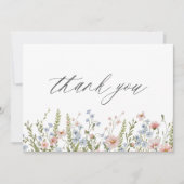 Farbiges Brautparty der Wildblume Dankeskarte (Vorderseite)
