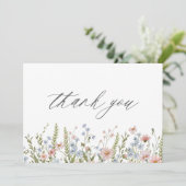 Farbiges Brautparty der Wildblume Dankeskarte (Stehend Vorderseite)