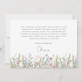 Farbiges Brautparty der Wildblume Dankeskarte (Rückseite)