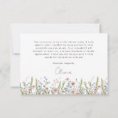 Farbiges Brautparty der Wildblume Dankeskarte (Rückseite)