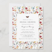 Farbiges Brautparty der Wildblume Einladung (Vorderseite)