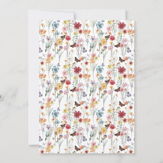 Farbiges Brautparty der Wildblume Einladung (Rückseite)