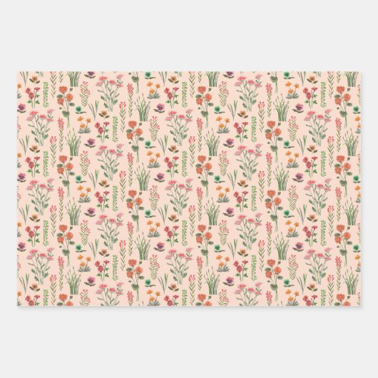 Farbiges Brautparty der Wildblume Geschenkpapier Set (Vorderseite 3)