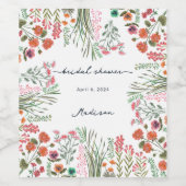 Farbiges Brautparty der Wildblume Weinetikett (Einzelnes Label)