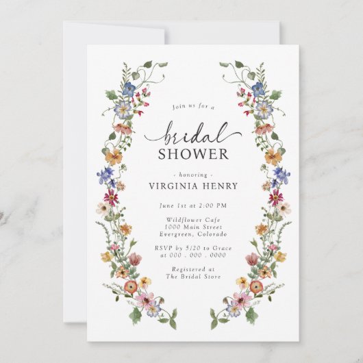 Farbiges Brautparty Einladung (Vorderseite)