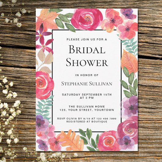 Farbiges Brautparty Einladung