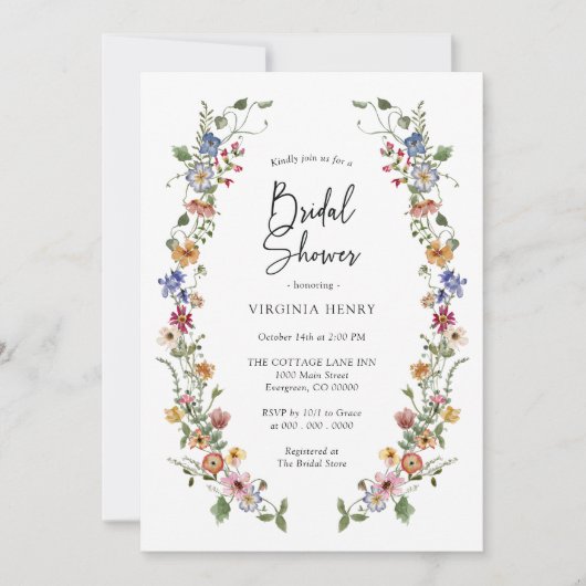 Farbiges Brautparty Einladung (Vorderseite)