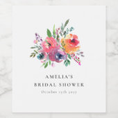 Farbiges Brautparty für Wasserfarben Weinetikett (Einzelnes Label)