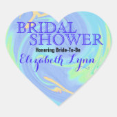 Farbiges Brautparty Paint Swirl Herz-Aufkleber (Vorderseite)