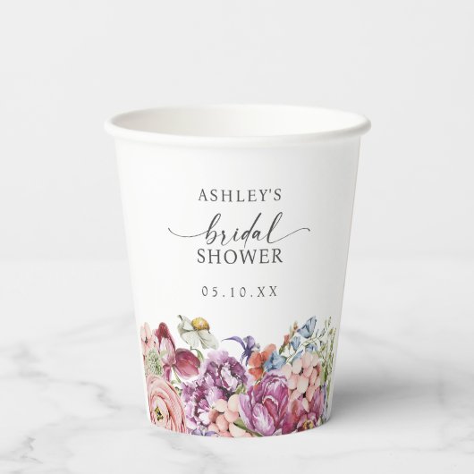 Farbiges Brautparty Pappbecher (Rückseite)