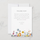 Farbiges Brautparty Vintager Wildblume Dankeskarte (Vorderseite)