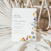 Farbiges Brautparty Vintager Wildblume