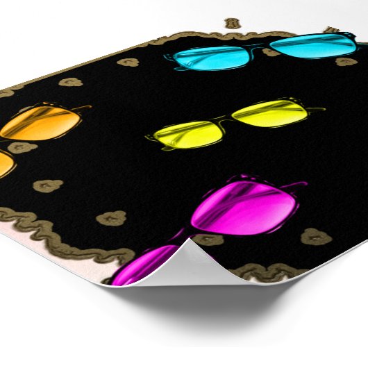 Farbiges Brillenposter Poster (Ecke)