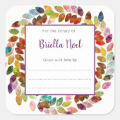 Farbiges Buchzeichen Quadratischer Aufkleber (Vorderseite)