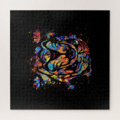 Farbiges Bulldog-Portrait Puzzle (Horizontal)