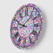 Farbiges Buntglas Große Wanduhr (Winkel)