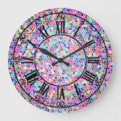 Farbiges Buntglas Große Wanduhr (Vorderseite)