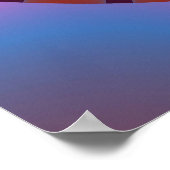 Farbiges Burgund und hellblaues Fraktal Poster (Ecke)