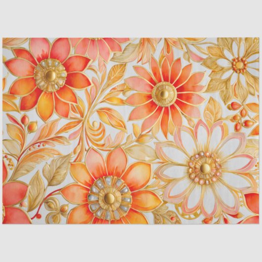 Farbiges Byzantinisches Juwel Art Tissue Seidenpapier (Vorderseite)