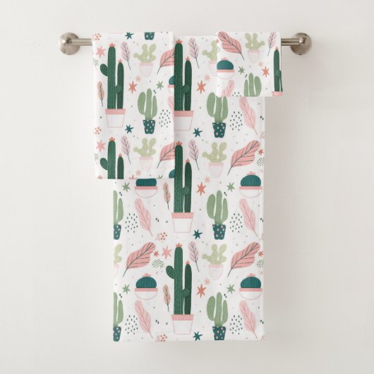 Farbiges Cactus Bath Handtuch Set (Insitu)