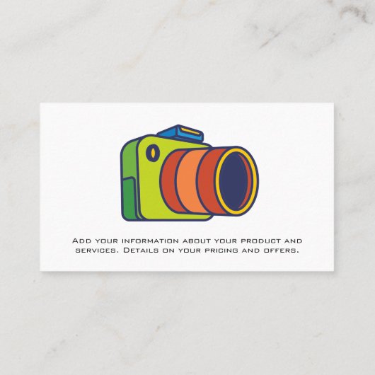 Farbiges Camera-Logo Visitenkarte (Rückseite)