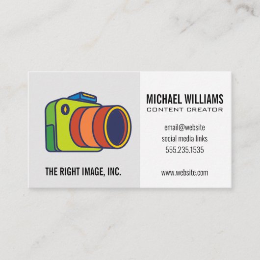 Farbiges Camera-Logo Visitenkarte (Vorderseite)