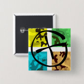 Farbiges Camouflage Geocaching Logo Button (Vorne & Hinten)