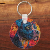 Farbiges Cane Corso Dog Portrait Schlüsselanhänger (Vorderseite)