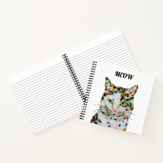 Farbiges Cat Art Square Notebook Notizblock (Innenseite)