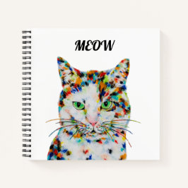 Farbiges Cat Art Square Notebook Notizblock