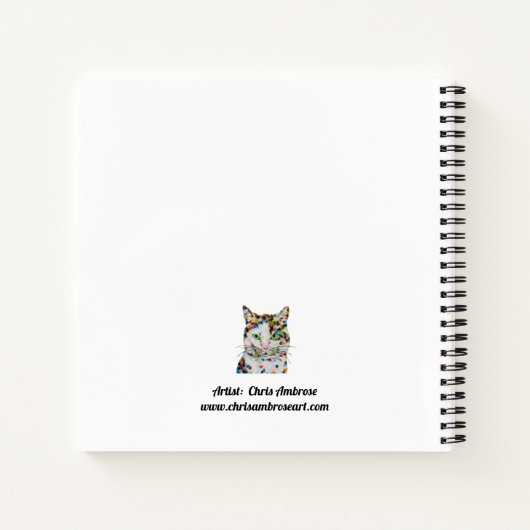 Farbiges Cat Art Square Notebook Notizblock (Rückseite)