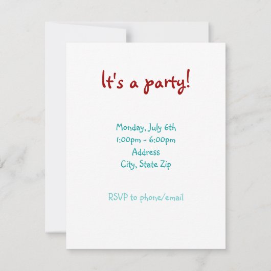 Farbiges Chameleon-Muster Einladung (Rückseite)